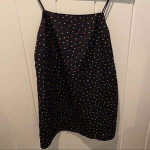 polka dot mini slip dress